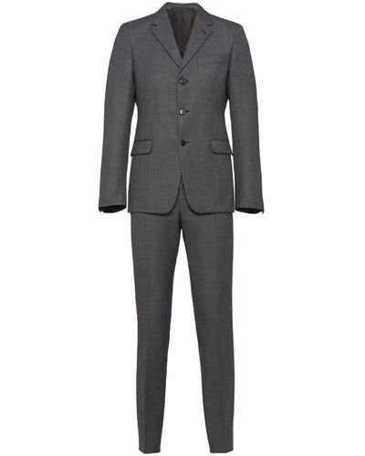 Prada Single-breasted Wool Suit - Gray