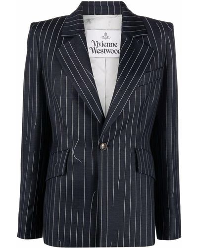 Vivienne Westwood ストライプ シングルジャケット - ブルー