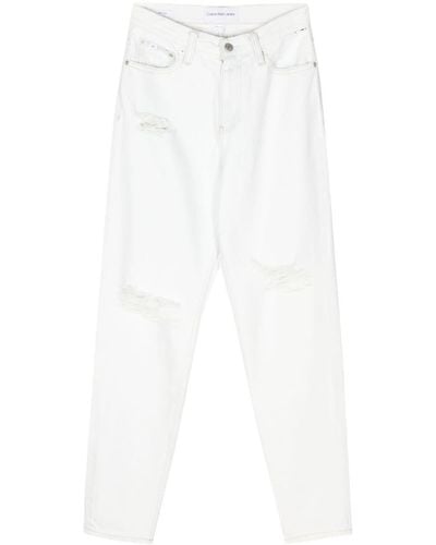 Calvin Klein ハイライズ テーパードジーンズ - ホワイト