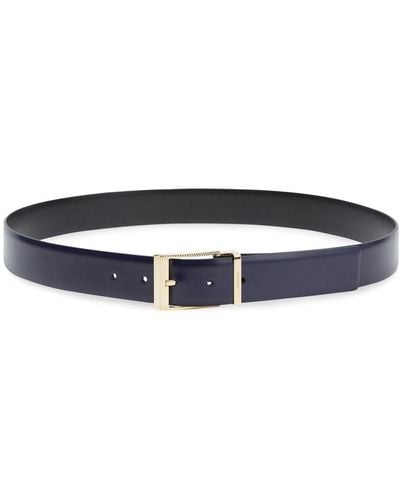 Ferragamo Gancini Reversible Leather Belt - Blue