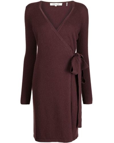 Diane von Furstenberg Mini-jurk Met V-hals - Paars