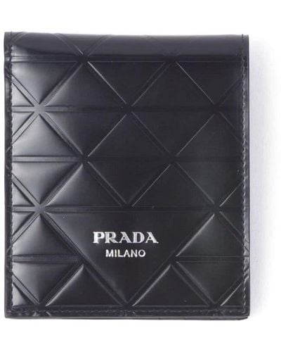 Prada Quilted Leather Wallet - Blue