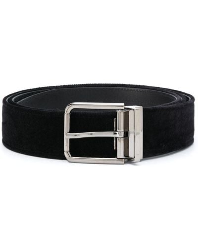 Dolce & Gabbana Buckled Velvet Belt - Black