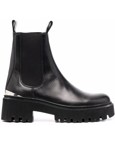 Maje Bottines chelsea en cuir - Noir