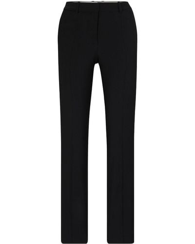 BOSS Mid-rise Slim-cut Trousers - Black