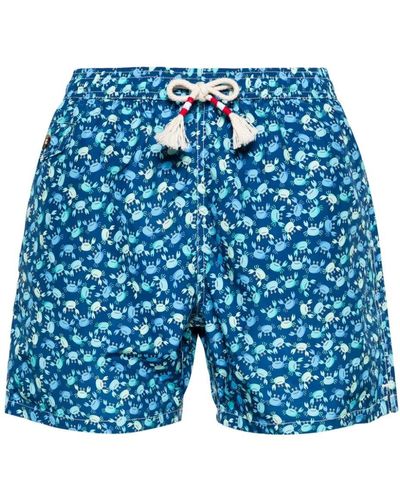 Mc2 Saint Barth Granky Crab-print Swim Shorts - Blue
