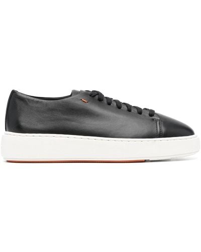 Santoni Leather Low-top Sneakers - Gray