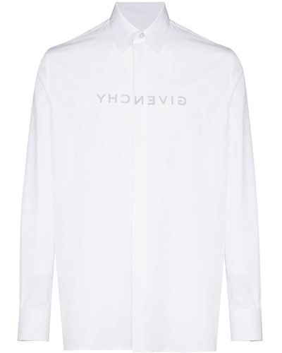 Givenchy Popeline-Hemd mit Logo-Print - Weiß
