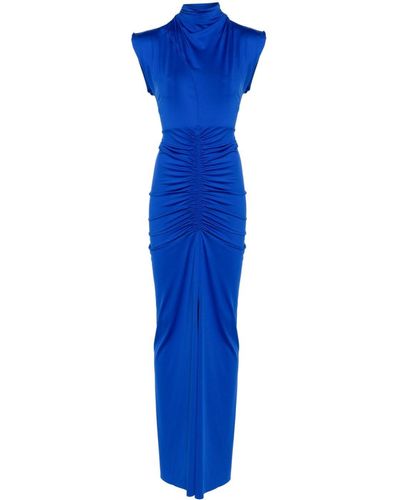 Victoria Beckham シャーリング ドレス - ブルー