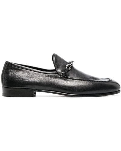 Jimmy Choo Marti Reverse Leather Loafers - Black