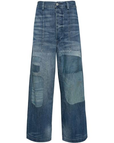 Polo Ralph Lauren Distressed Wide-leg Jeans - Blue