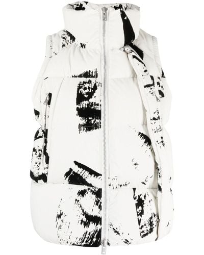 Y-3 Graphic-print Padded Gilet - White