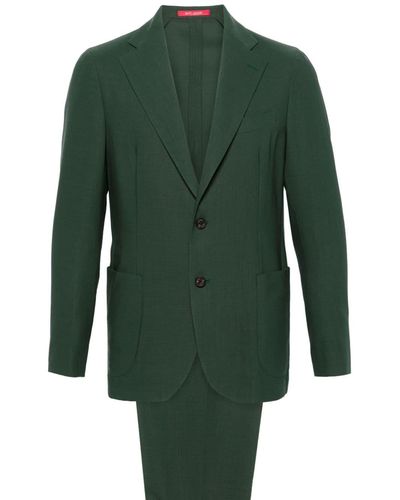 Bagnoli Sartoria Napoli Single-breasted Virgin Wool Suit - Green