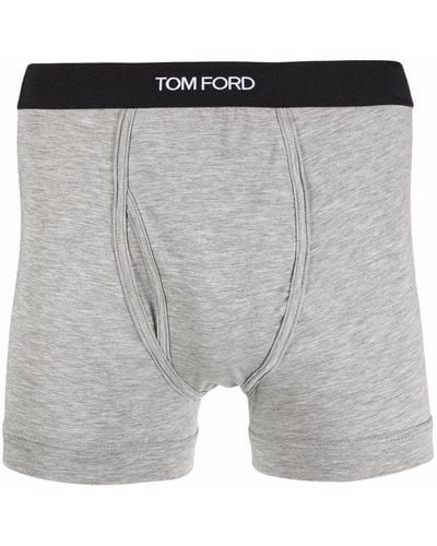 Tom Ford Bóxer con logo en la cinturilla - Gris