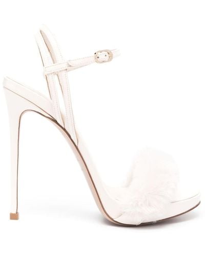 Le Silla Sandalen aus Lackleder 130mm - Weiß