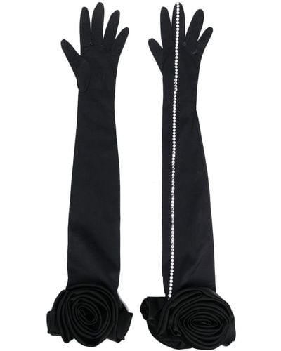 Cristina Savulescu Rosa Long Gloves - Black