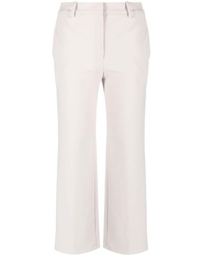 Theory Cropped Straight-leg Trousers - Natural