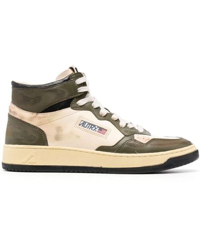 Autry Hi-top Leather Trainers - Natural