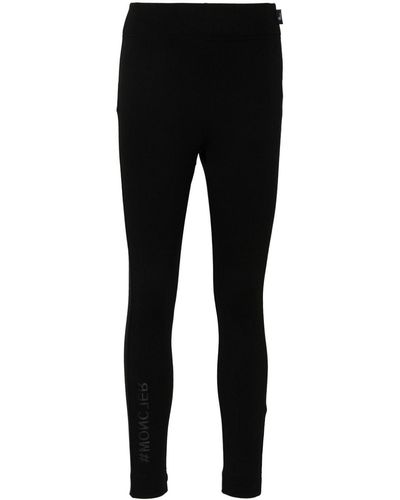 3 MONCLER GRENOBLE Rubberised-logo Performance leggings - Black