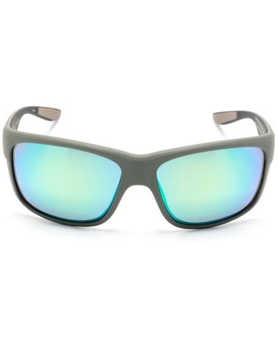 Maui Jim Rectangle-frame Mirrored Sunglasses - Green