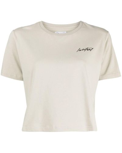 Izzue Logo-print Short-sleeve Crop Top - White