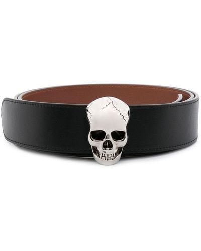 Alexander McQueen Skull-embellished Buckle Belt - Black