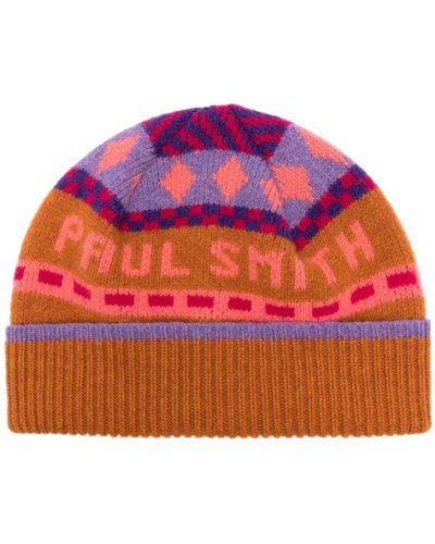PS by Paul Smith Intarsia-knit Wool Beanie - Red