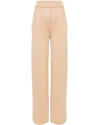 Ermanno Scervino Wide-leg Knitted Pants - Natural