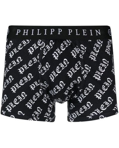 Philipp Plein Bóxer con logo estampado - Negro