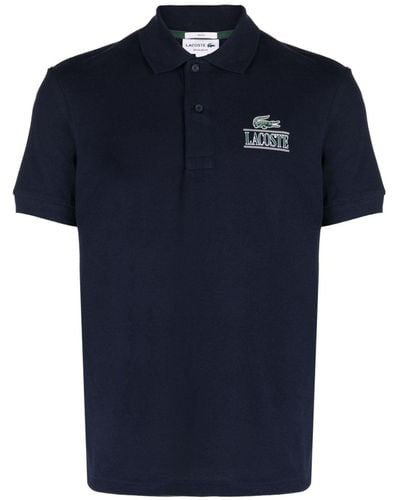 Lacoste Logo-print Cotton Polo Shirt - Blue