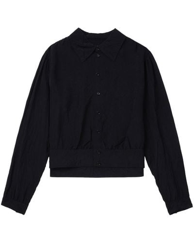 Lemaire Crease-effect Button-up Blouse - Blue