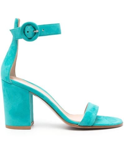 Gianvito Rossi Versilia 85Mm Suede Sandals - Blue