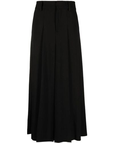 P.A.R.O.S.H. Pleated Virgin-wool Midi Skirt - Black