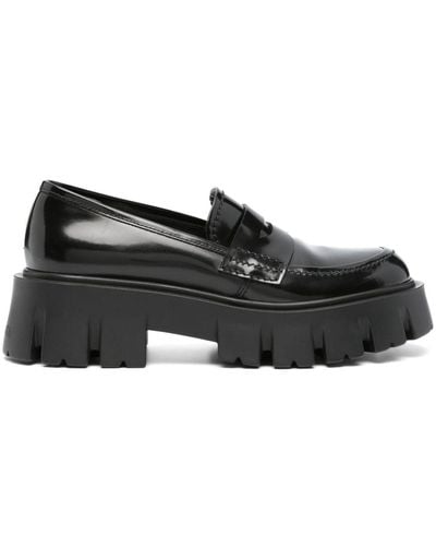 Premiata Penny-slot Polished Leather Loafers - Black