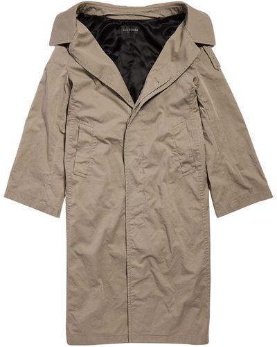 Balenciaga Off-shoulder cotton coat - Natur