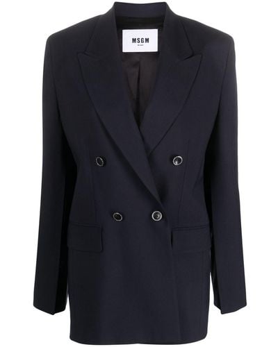 MSGM Blazer à boutonnière croisée - Noir