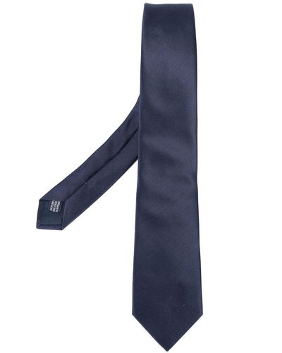 Lanvin Plain Varnished Tie - Blue