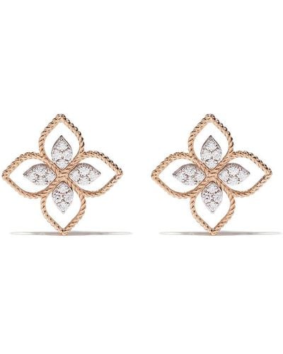 Roberto Coin 18kt Rose Gold Princess Flower Diamond Earrings - Multicolour