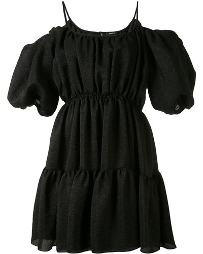 Goen.J Mini-jurk Met Ballonmouwen - Zwart