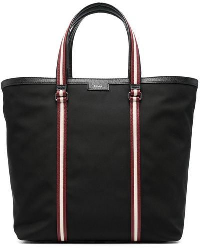Bally Stripe-Detail Tote Bag - Black