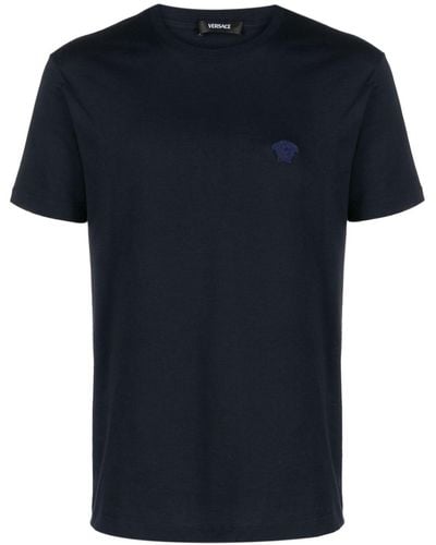 Versace T-Shirt mit Medusa-Stickerei - Schwarz