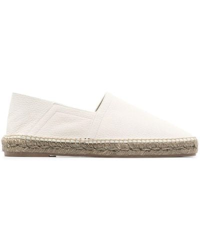 Tom Ford Grained Leather Espadrilles - White