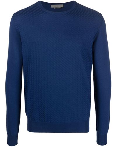 Corneliani Long-sleeve cotton jumper - Azul