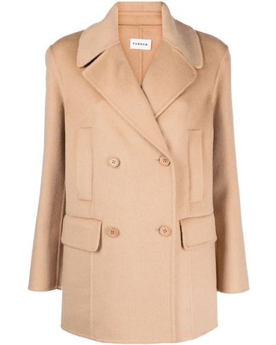 P.A.R.O.S.H. Double-breasted Wool Coat - Natural