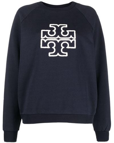 Tory Burch Sweater Met Logopatch - Blauw