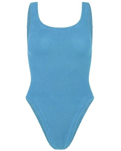 Hunza G Badeanzug mit rundem Ausschnitt - Blau