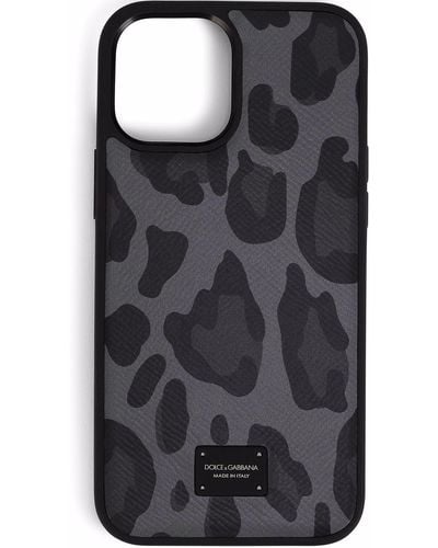 Dolce & Gabbana IPhone 12 Pro Max-Hülle mit Leo-Print - Grau