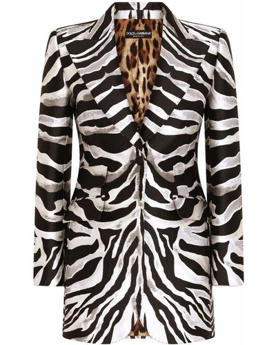 Dolce & Gabbana Jacke mit Animal-Print - Weiß