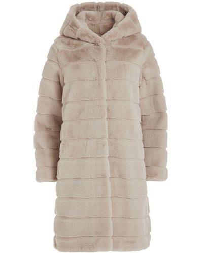 Apparis Faux-fur Hooded Coat - Natural