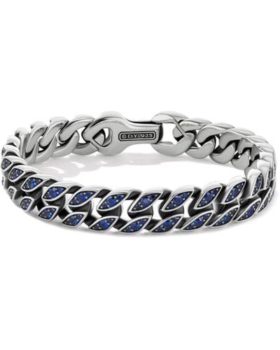 David Yurman Sapphire Curb Chain Bracelet - White